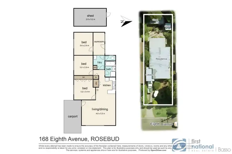 Floorplan of Homely house listing, 168 Eighth Ave, Rosebud VIC 3939