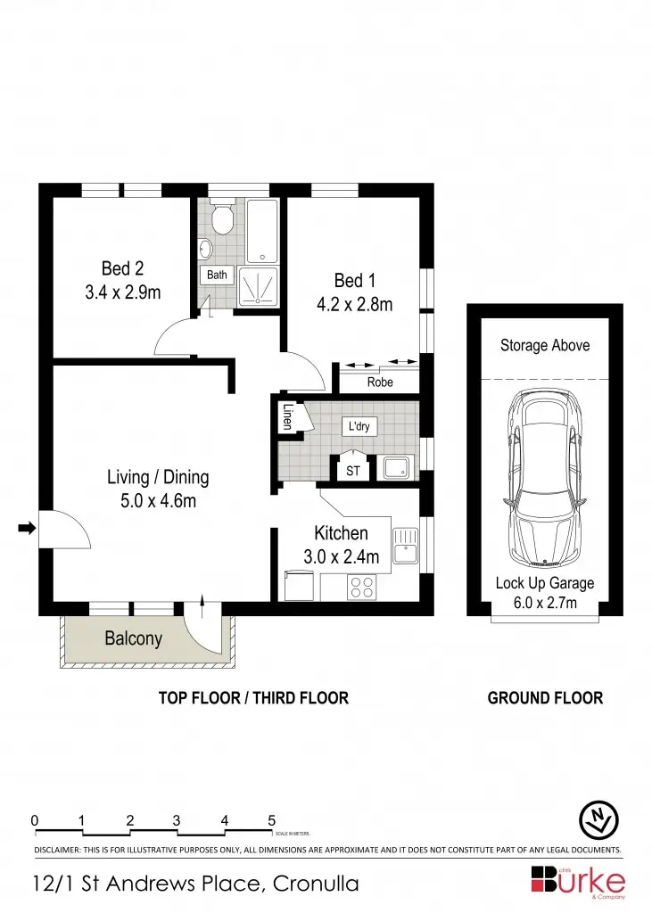 Floorplan of Homely apartment listing, 12/1 St Andrews Place, Cronulla NSW 2230