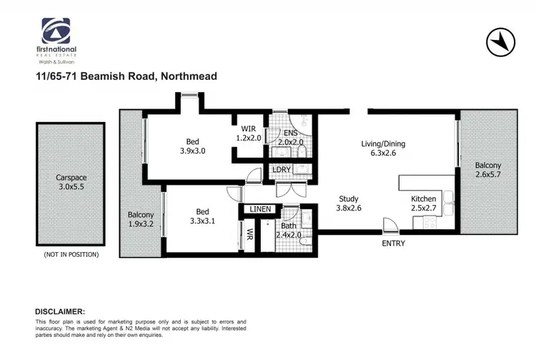 Floorplan of Homely unit listing, 11/65-71 Beamish Road, Northmead NSW 2152