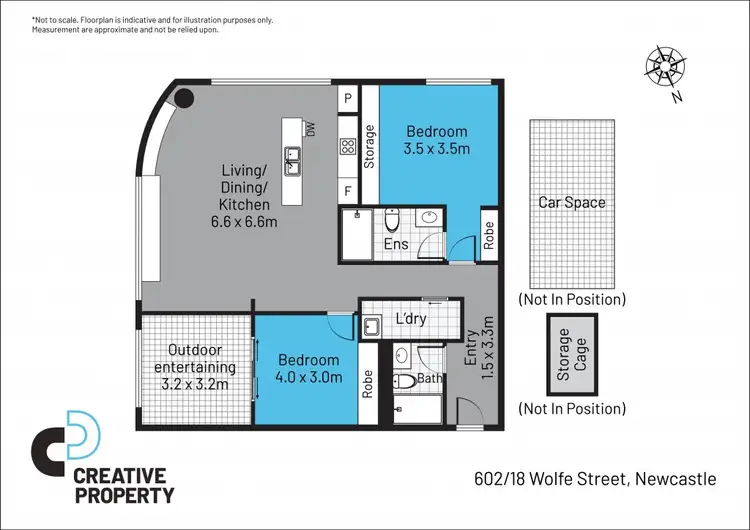 Floorplan of Homely unit listing, 602/18 Wolfe Street, Newcastle NSW 2300
