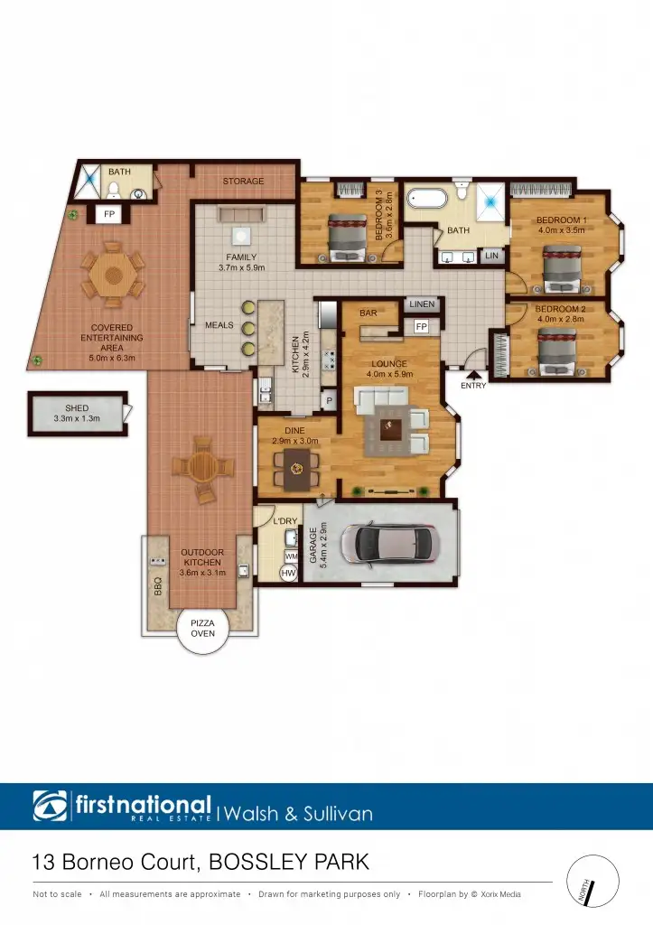 Floorplan of Homely house listing, 13 Borneo Court, Bossley Park NSW 2176