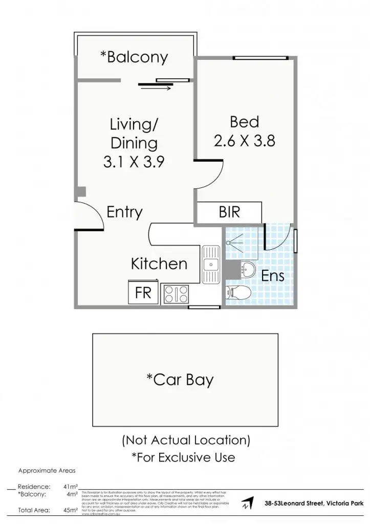 Floorplan of Homely apartment listing, 38/53 Leonard Street, Victoria Park WA 6100
