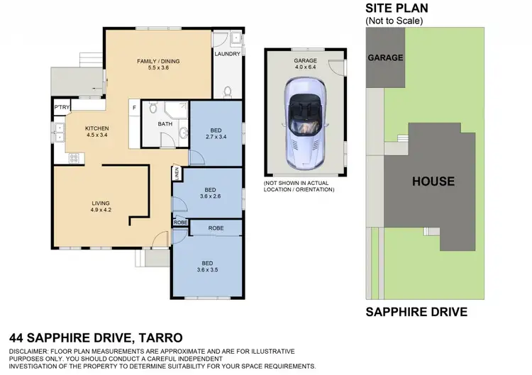 Floorplan of Homely house listing, 44 Sapphire Drive, Tarro NSW 2322