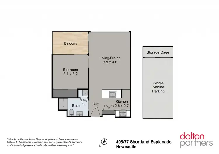 Floorplan of Homely apartment listing, 405/77 Shortland Esplanade, Newcastle NSW 2300