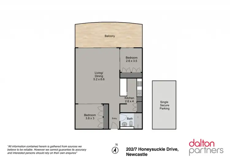 Floorplan of Homely apartment listing, 202/7 Honeysuckle Drive, Newcastle NSW 2300