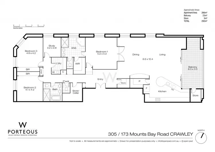 Floorplan of Homely apartment listing, 305/173 Mounts Bay Road, Perth WA 6000
