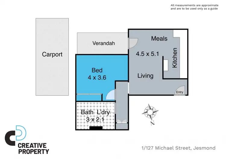 Floorplan of Homely unit listing, 1/127 Michael Street, Jesmond NSW 2299