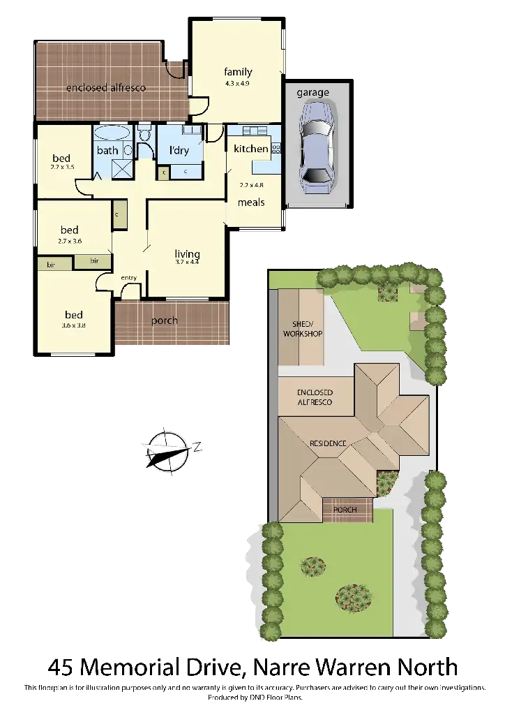 Floorplan of Homely house listing, 45 Memorial Drive, Narre Warren North VIC 3804
