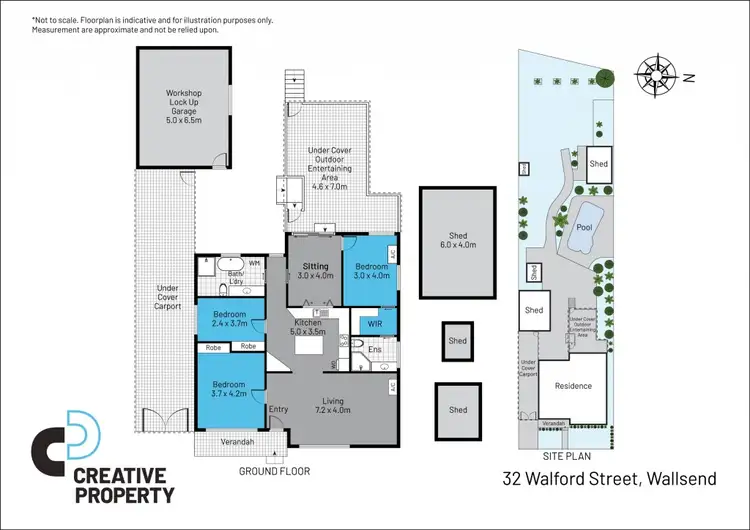 Floorplan of Homely house listing, 32 Walford Street, Wallsend NSW 2287