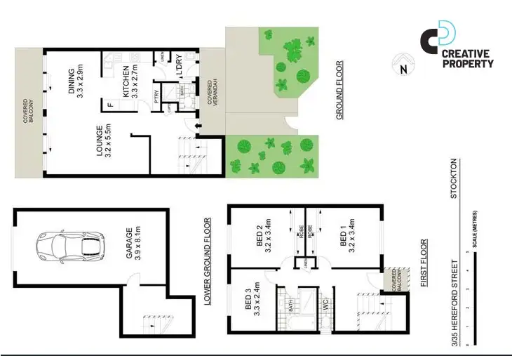 Floorplan of Homely townhouse listing, 3/35 Hereford Street, Stockton NSW 2295