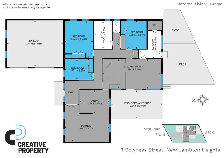 Floorplan of Homely house listing, 3 Bowness Street, New Lambton Heights NSW 2305