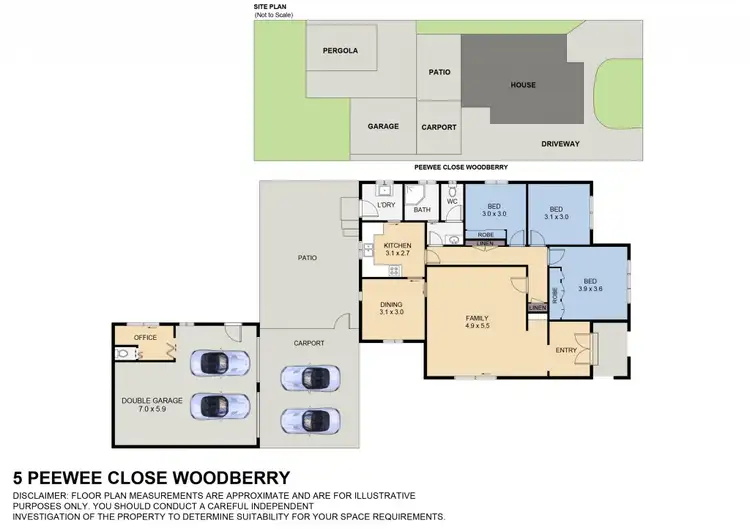 Floorplan of Homely house listing, 5 Peewee Close, Woodberry NSW 2322
