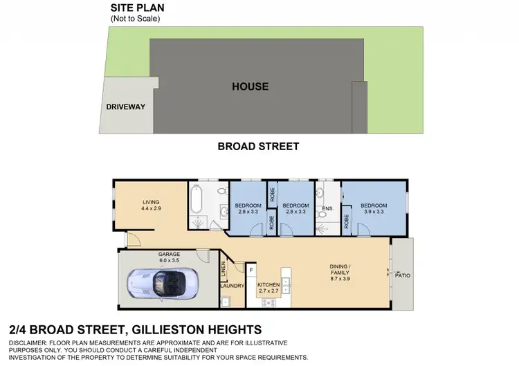 Floorplan of Homely semi-detached listing, 2/4 Broad Street, Gillieston Heights NSW 2321