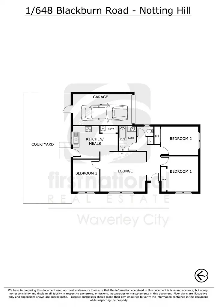 Floorplan of Homely unit listing, 1/648 Blackburn Road, Notting Hill VIC 3168