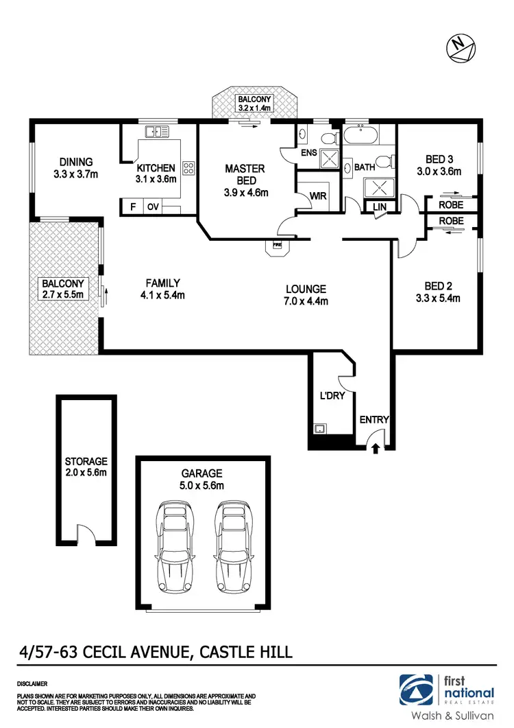 Floorplan of Homely unit listing, 4/57-63 Cecil Ave, Castle Hill NSW 2154