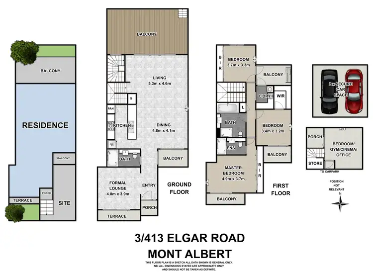 Floorplan of Homely townhouse listing, 3/413 Elgar Road, Mont Albert VIC 3127