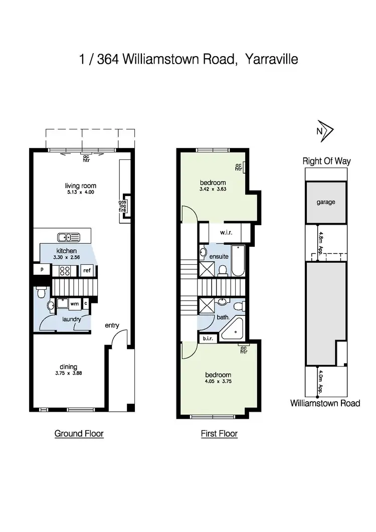 Floorplan of Homely townhouse listing, 1/364 Williamstown Road, Yarraville VIC 3013