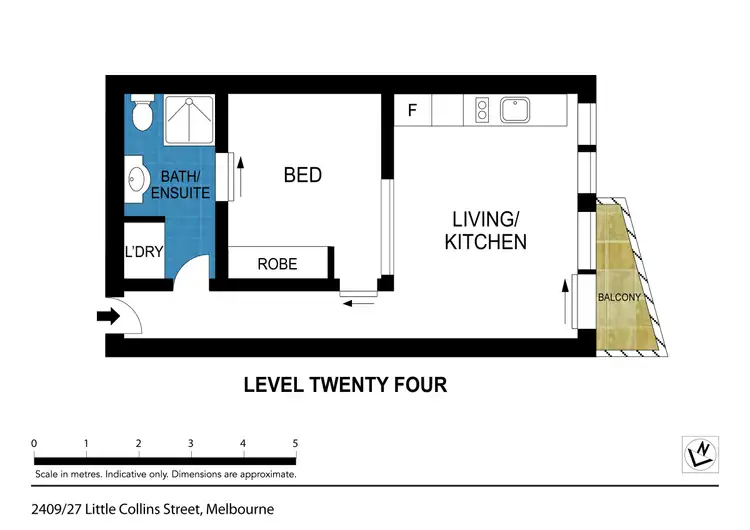 Floorplan of Homely apartment listing, 2409/27 Lt Collins St, Melbourne VIC 3000