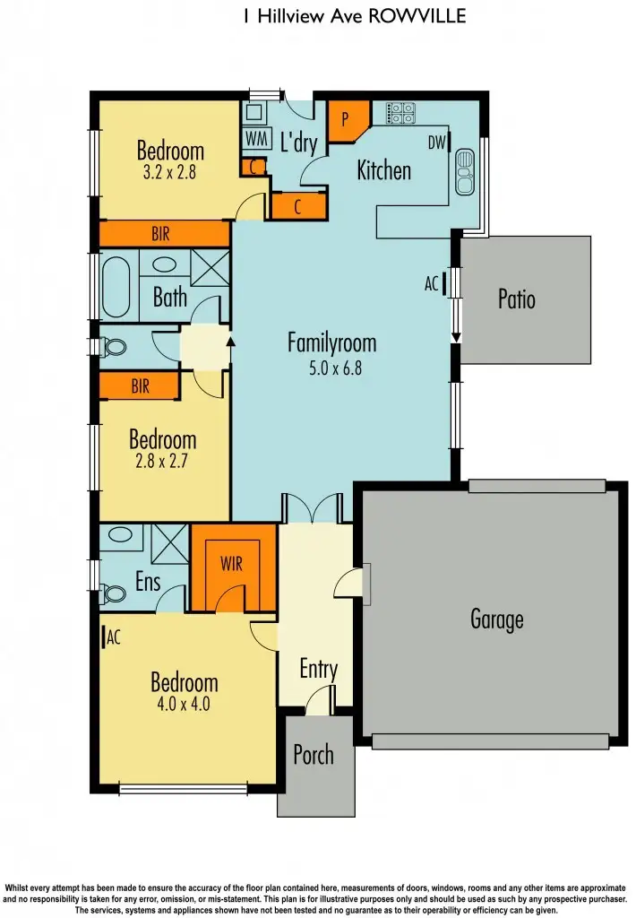 Floorplan of Homely house listing, 1 Hillview Avenue, Rowville VIC 3178