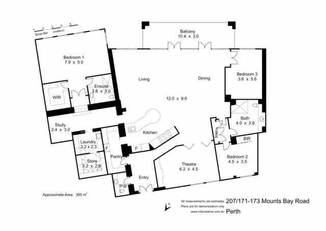 Floorplan of Homely apartment listing, 207/173 Mounts Bay Road, Perth WA 6000