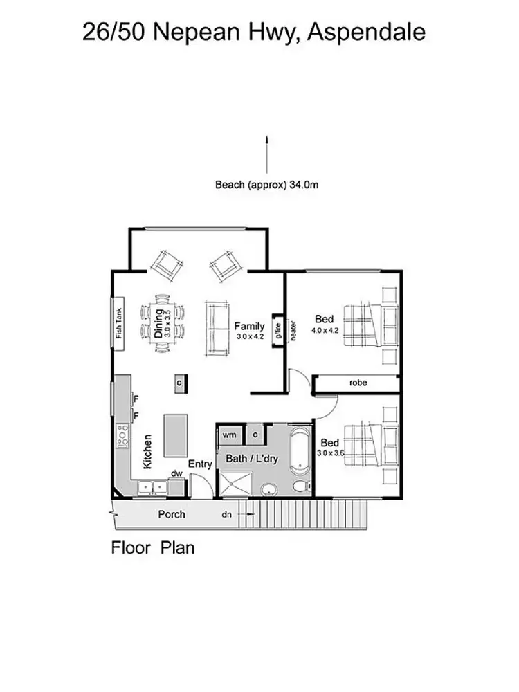 Floorplan of Homely apartment listing, 26/50 Nepean Highway, Aspendale VIC 3195