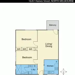 Floorplan of Homely apartment listing, 16/61 Haines Street, North Melbourne VIC 3051