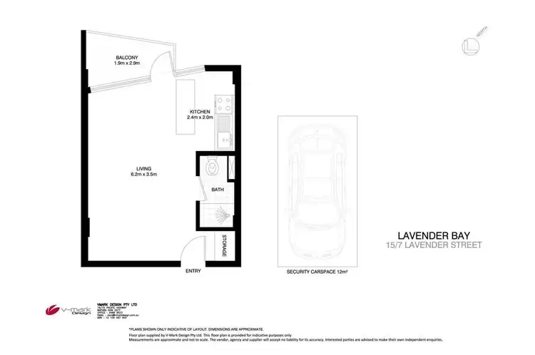 Floorplan of Homely studio listing, 15/7 Lavender Street, Lavender Bay NSW 2060