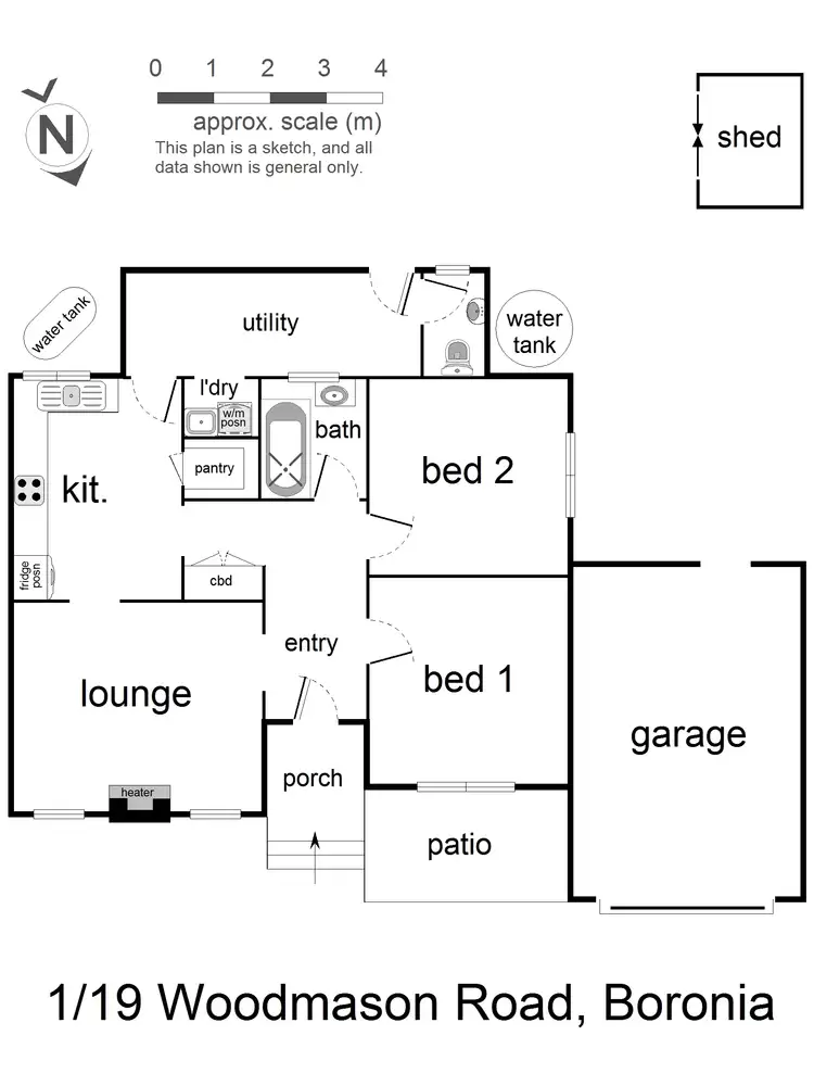 Floorplan of Homely unit listing, 1/19 Woodmason Road, Boronia VIC 3155