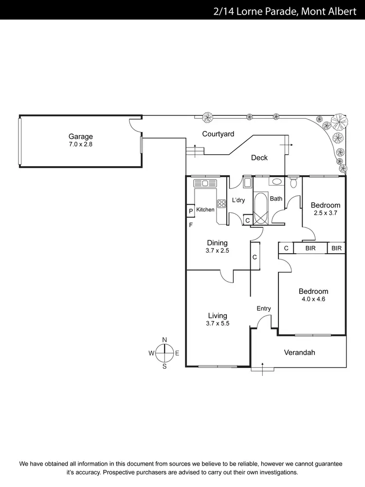 Floorplan of Homely unit listing, 2/14 Lorne Parade, Mont Albert VIC 3127