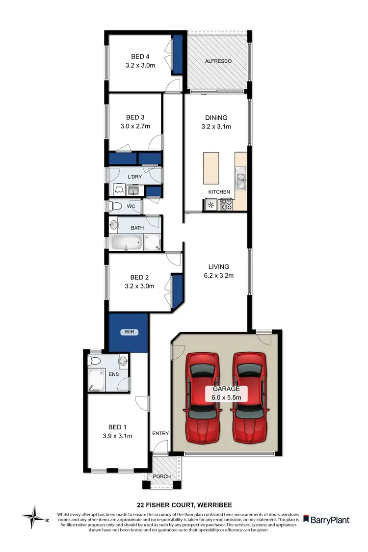 Floorplan of Homely house listing, 22 Fisher Court, Werribee VIC 3030