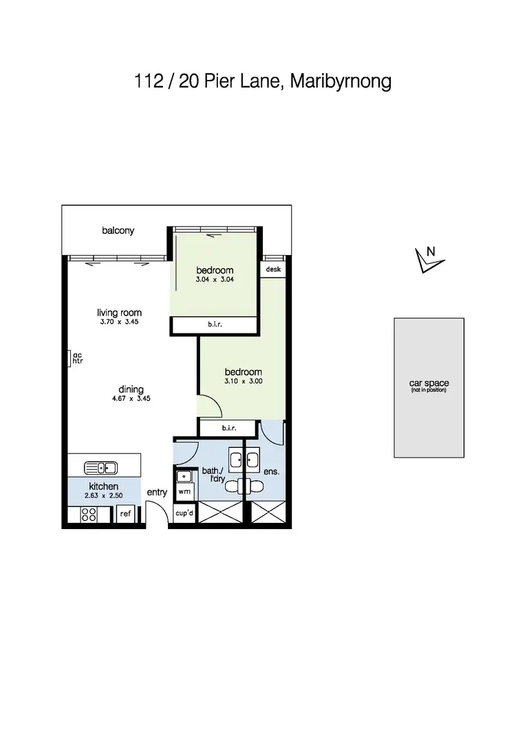Floorplan of Homely apartment listing, 112/20 Pier Lane, Maribyrnong VIC 3032