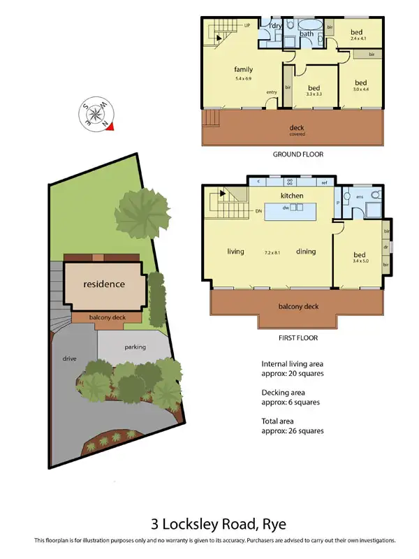 Floorplan of Homely house listing, 3 Locksley Road, Rye VIC 3941