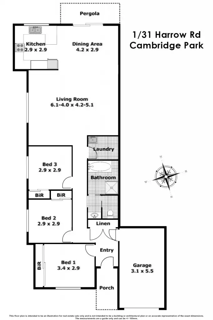 Floorplan of Homely semi-detached listing, 1/31 Harrow Rd, Cambridge Park NSW 2747