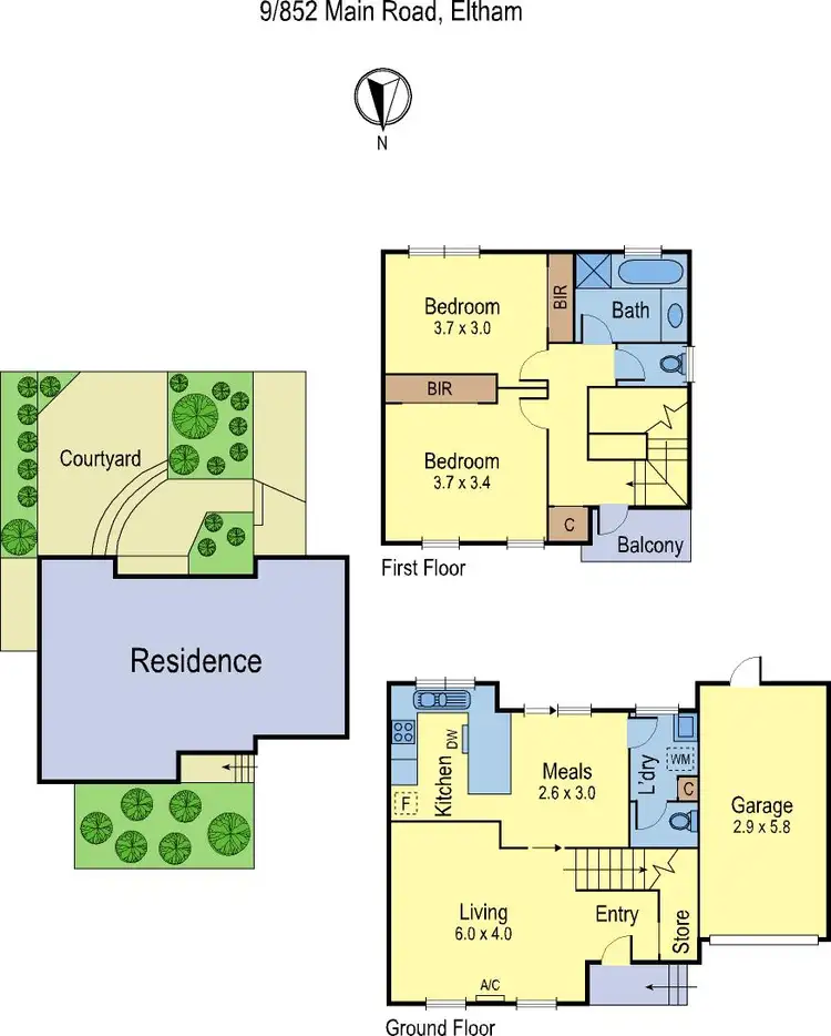 Floorplan of Homely townhouse listing, 9/852 Main Road, Eltham VIC 3095