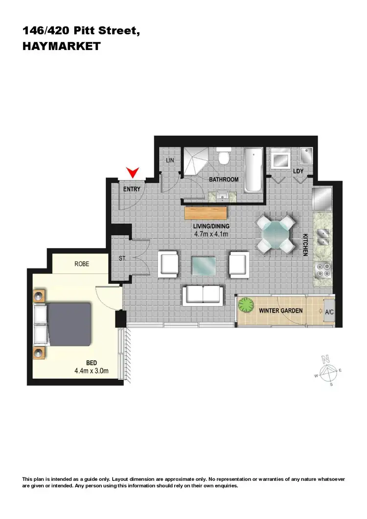 Floorplan of Homely apartment listing, 146/420 Pitt Street, Haymarket NSW 2000
