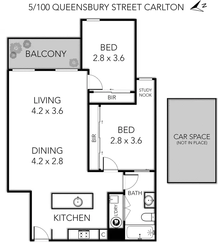 Floorplan of Homely apartment listing, 5/100 Queensberry Street, Carlton VIC 3053