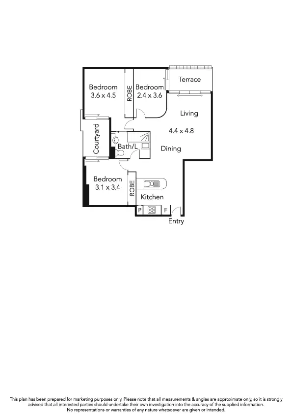 Floorplan of Homely apartment listing, 2/357 Rathdowne Street, Carlton VIC 3053