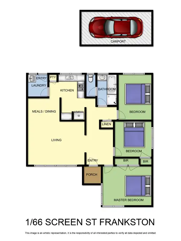 Floorplan of Homely house listing, 1/66 Screen Street, Frankston VIC 3199
