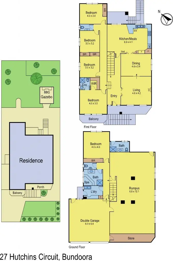Floorplan of Homely house listing, 27 Hutchins Circuit, Bundoora VIC 3083