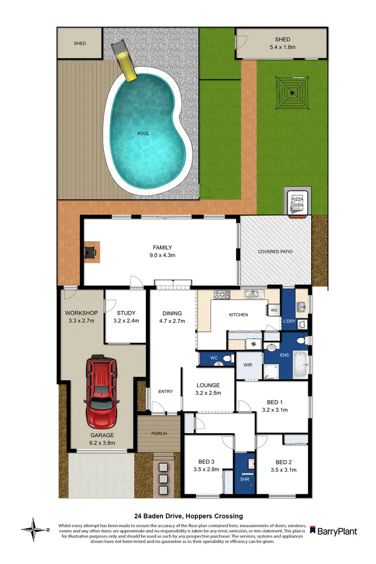 Floorplan of Homely house listing, 24 Baden Drive, Hoppers Crossing VIC 3029
