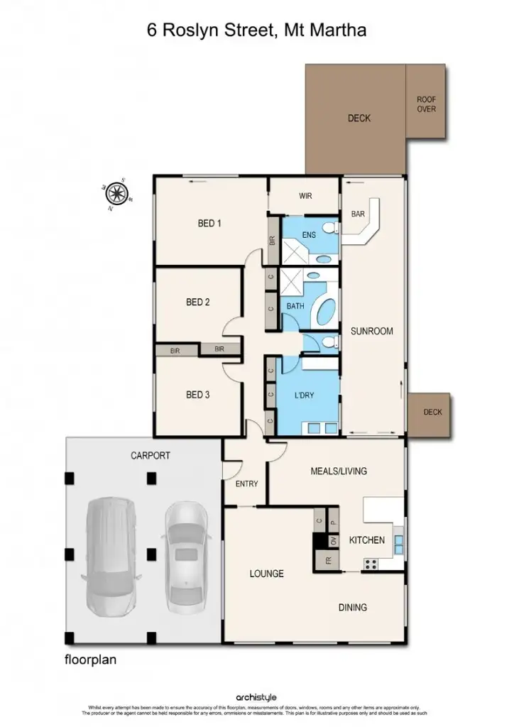 Floorplan of Homely house listing, 6 Roslyn Street, Mount Martha VIC 3934