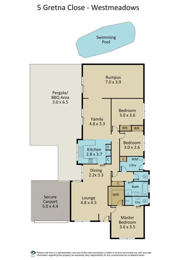 Floorplan of Homely house listing, 5 Gretna Close, Westmeadows VIC 3049