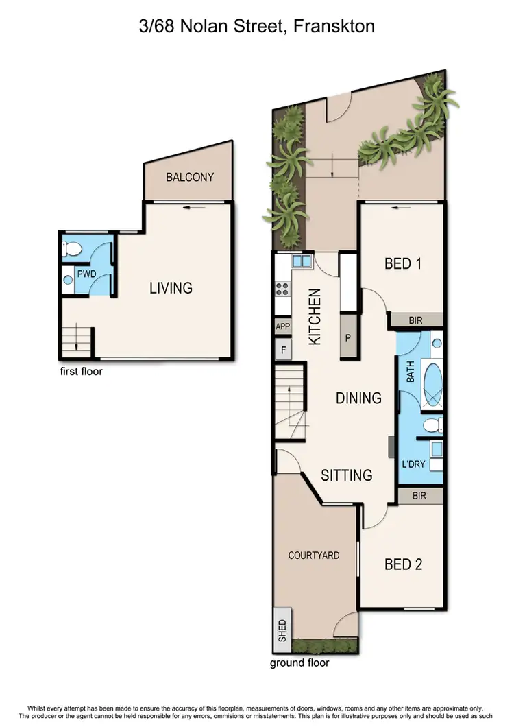 Floorplan of Homely townhouse listing, 3/68 Nolan Street, Frankston VIC 3199