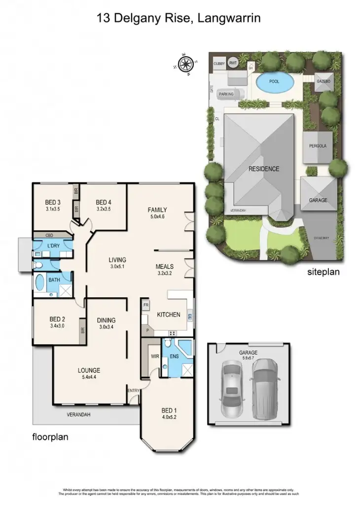 Floorplan of Homely house listing, 13 Delgany Rise, Langwarrin VIC 3910