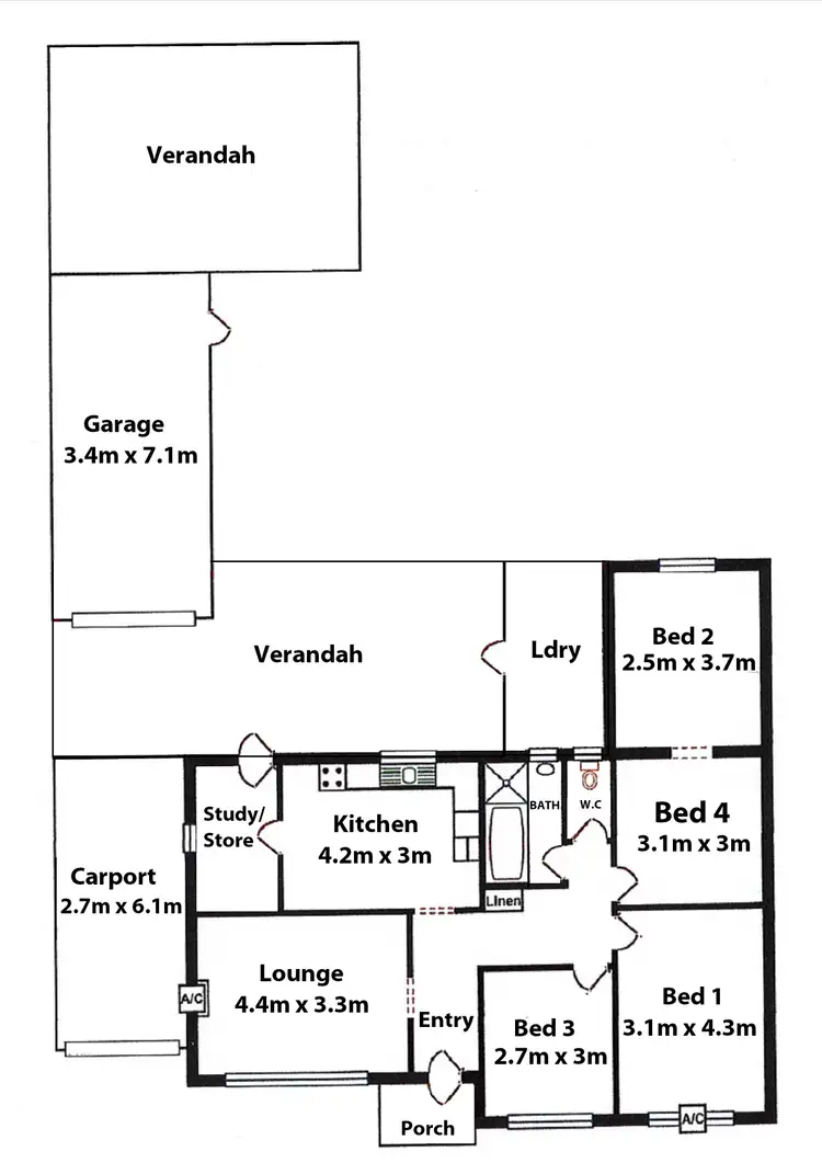 Floorplan of Homely house listing, 30 Hancock Avenue, Campbelltown SA 5074
