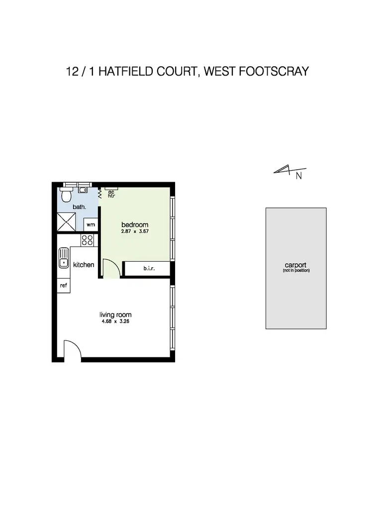 Floorplan of Homely unit listing, 12/1 Hatfield Court, West Footscray VIC 3012