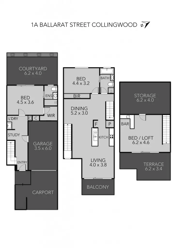 Floorplan of Homely house listing, 1A Ballarat Street, Collingwood VIC 3066