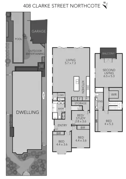 Floorplan of Homely house listing, 408 Clarke Street, Northcote VIC 3070
