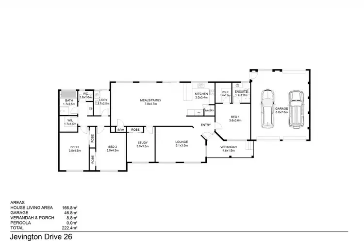 Floorplan of Homely house listing, 26 JEVINGTON DRIVE, Wodonga VIC 3690