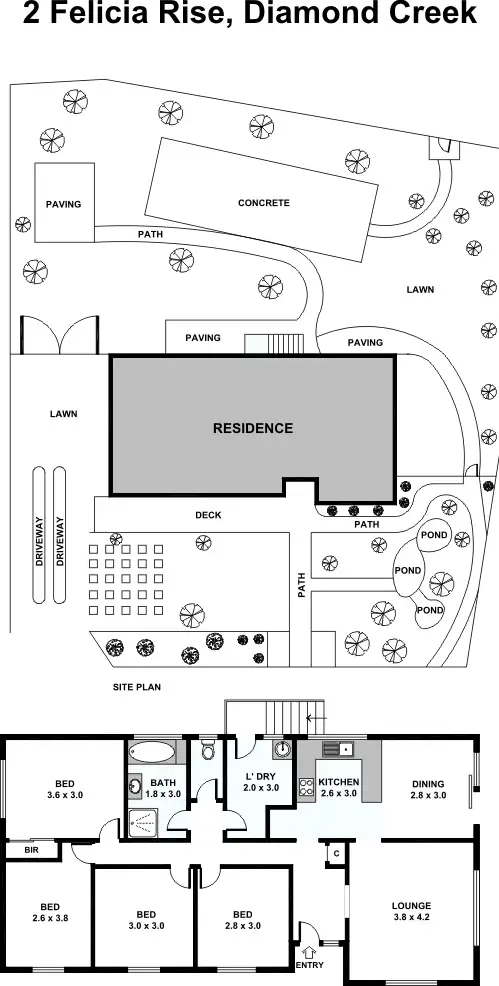 Floorplan of Homely house listing, 2 Felicia Rise, Diamond Creek VIC 3089